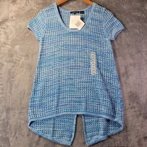 Jeanne Pierre Womens S Open Knit Hi Low Sweater Top‎ Quiet Luxury Versatile NWT